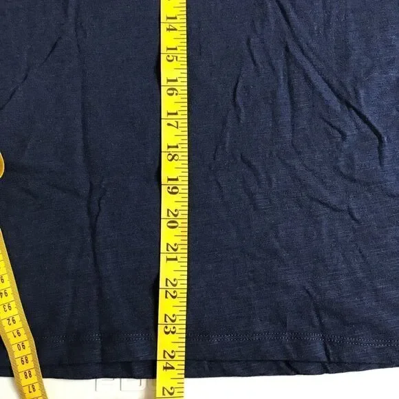 NWT Rebecca Malone Women's 3/4 Sleeve Decorative Pocket Top Blue Silver Large - Picture 9 of 10